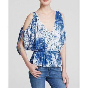 Free People Shoulder Top Blouse Indigo Combo Size Small New With Tag